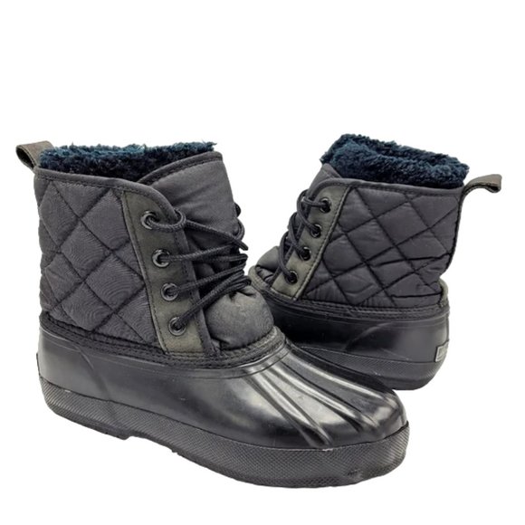 Eddie Bauer Vintage Black, Quilted Waterproof Lined Snow Duck Boots Size 10 - Picture 1 of 11
